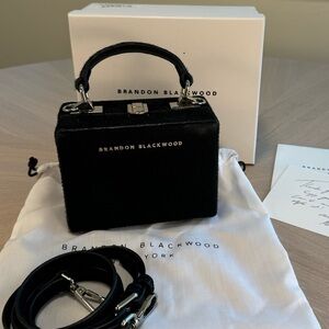 Brandon Blackwood Mini Kendrick Trunk Black Pony Hair With Silver Hardware